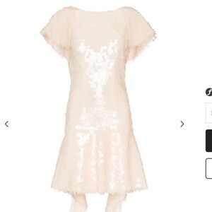 Natasha Zinko Sequins Beige Frilled Mini Dress